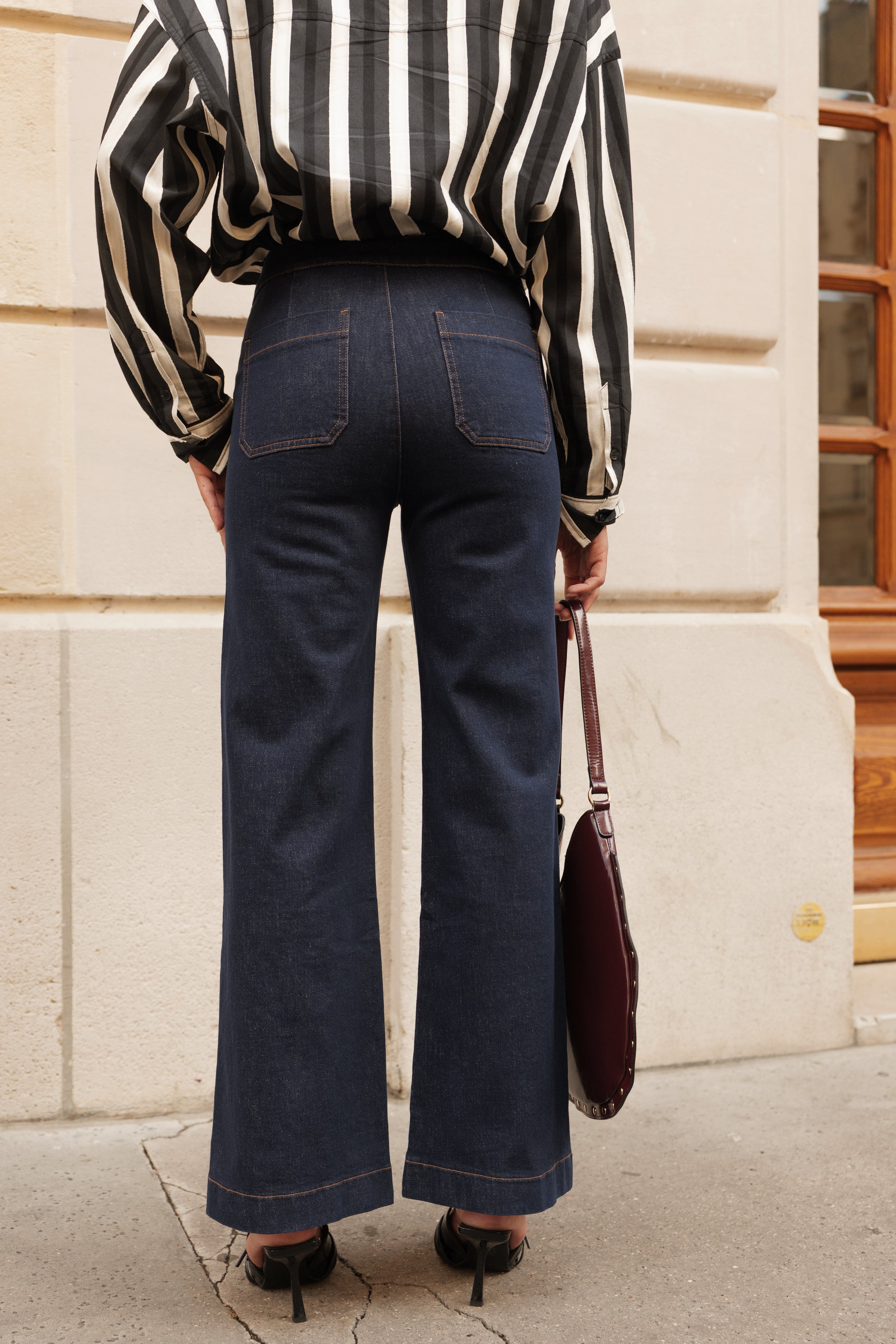 Jean wide brut taille haute boutonnée - Oraije Victo