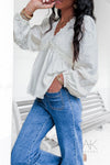 Blouse bohème écrue en dentelle