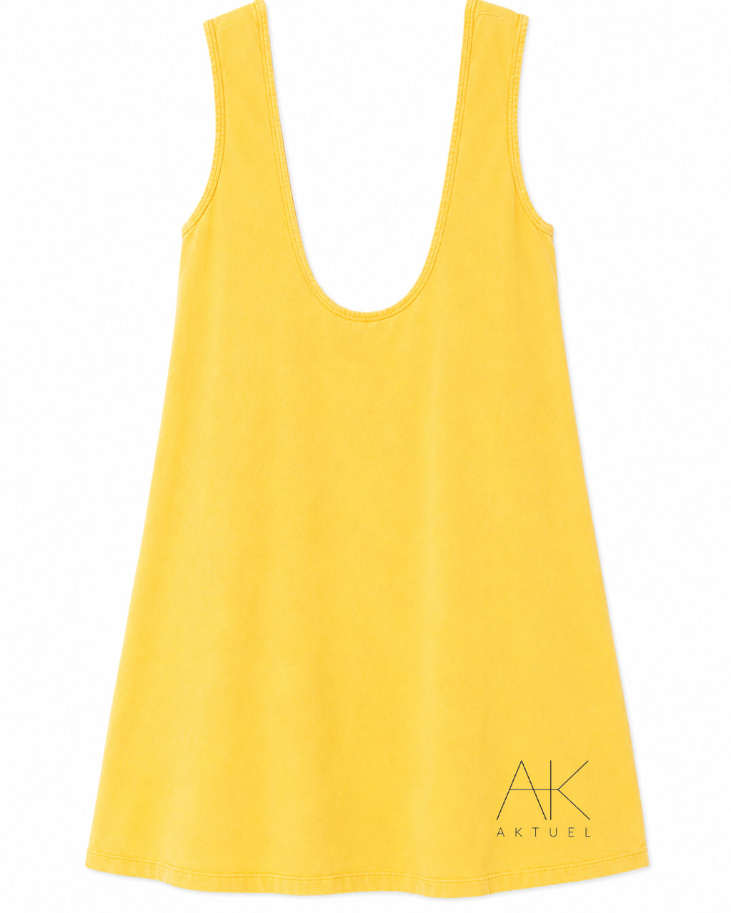 Robe courte sans manches en denim jaune
