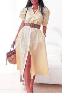 Robe midi jaune pastel
