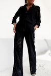 Pantalon noir en dentelle