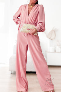 Combinaison pantalon fluide vieux rose