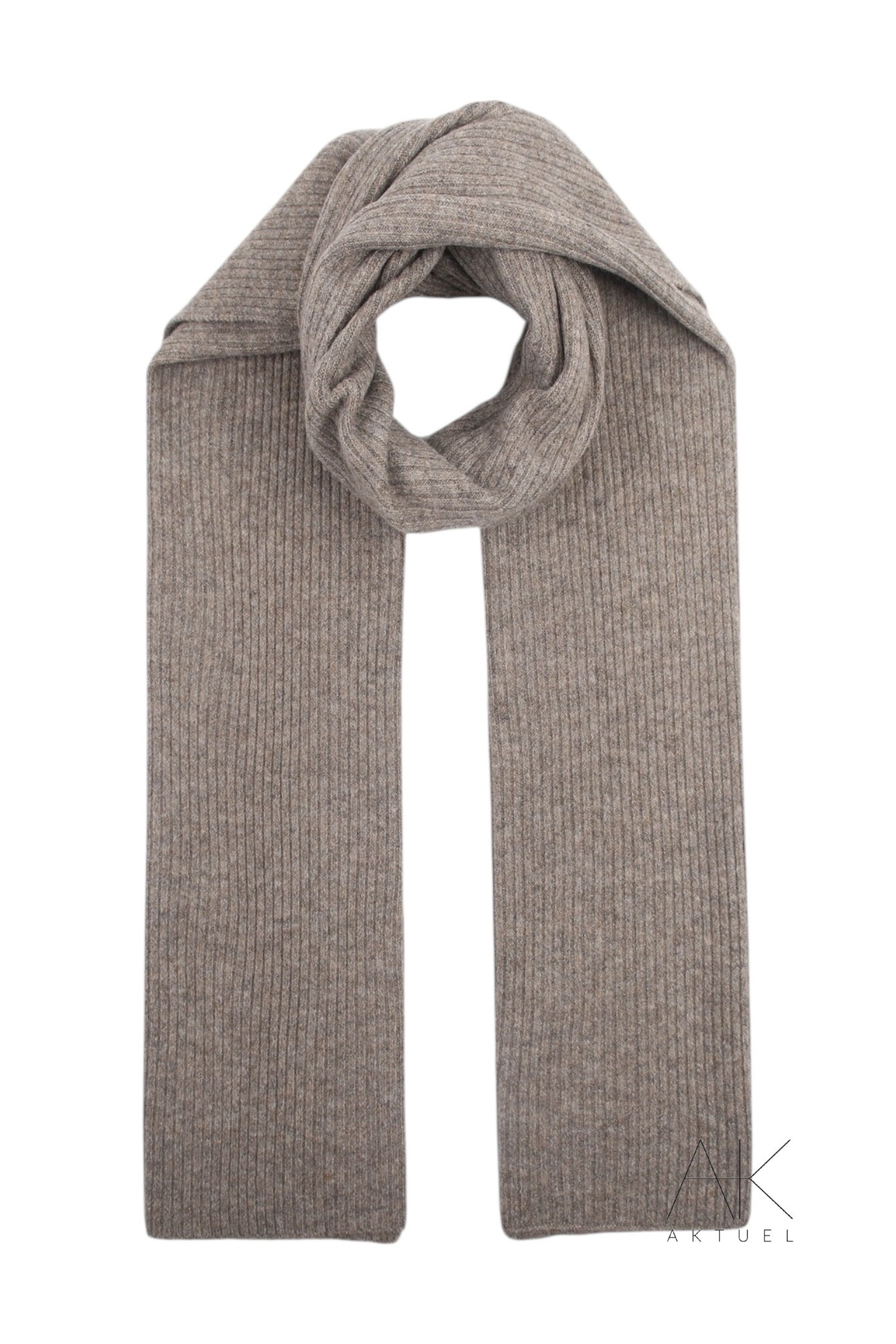 Écharpe côtelée taupe