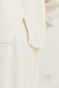 Pull en maille oversize écru