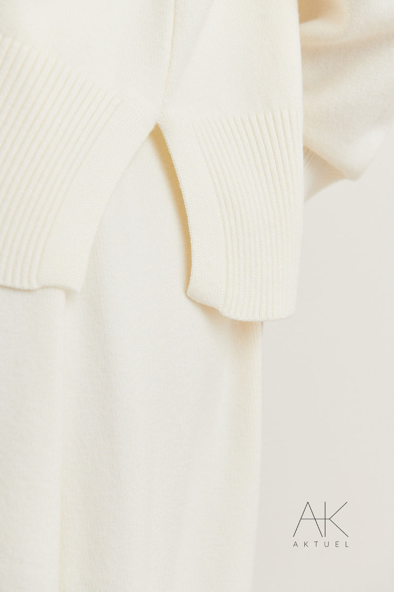 Pull en maille oversize écru