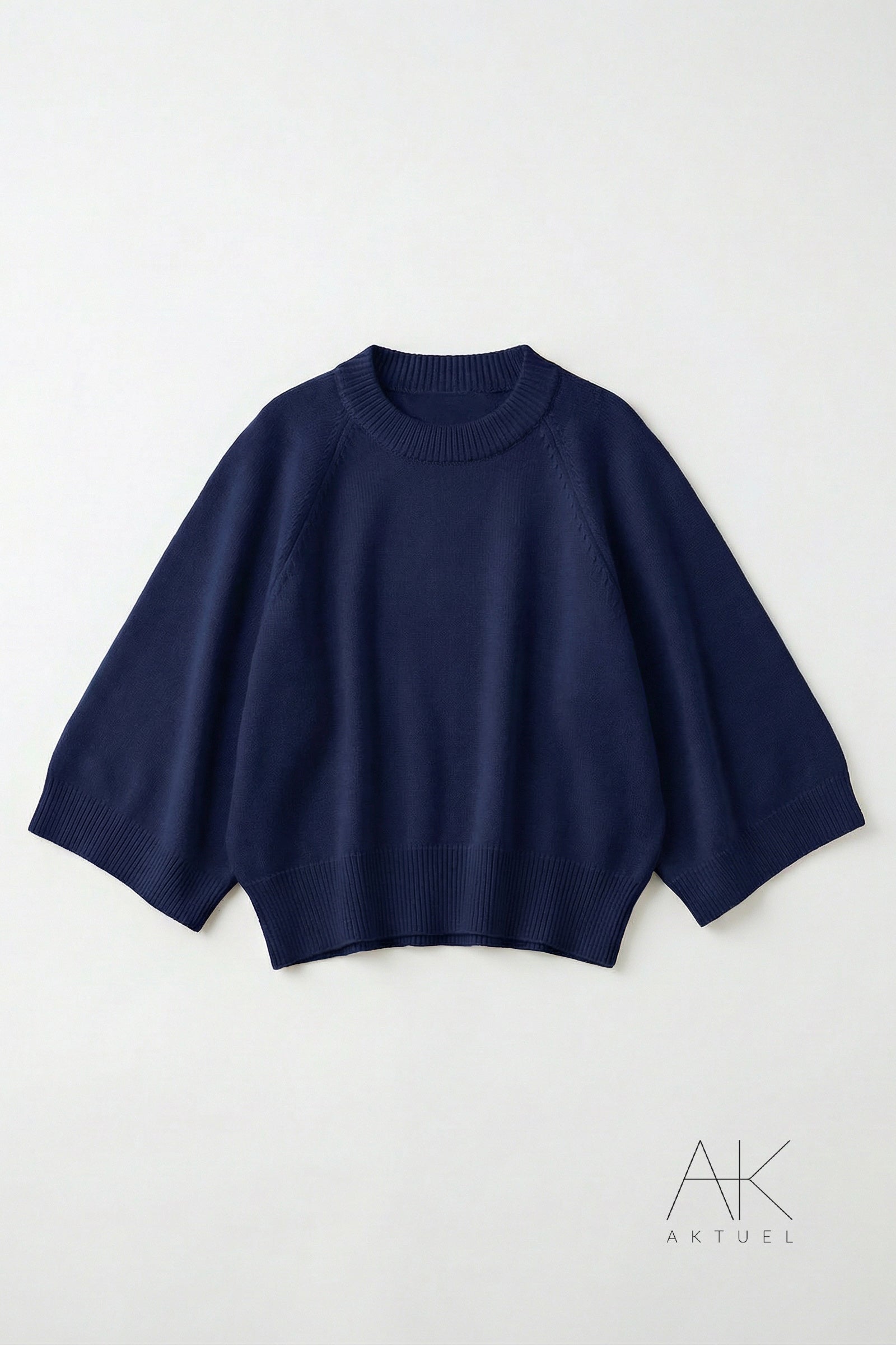Pull manches 3/4 bleu marine