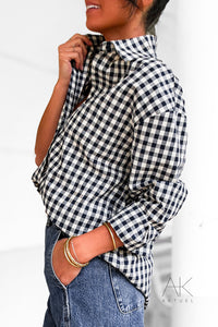Chemise vichy bleu marine ICONIC CLUB