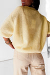 Pull à manches courtes jaune poussin