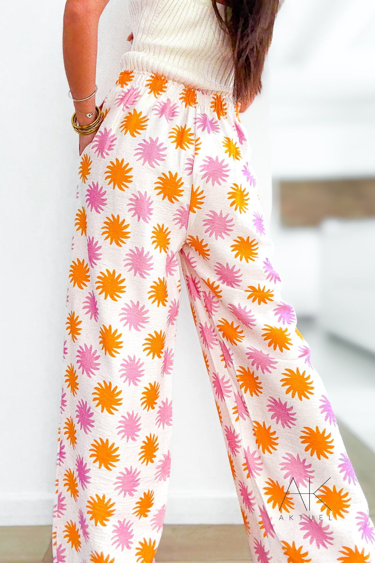 Pantalon imprimé pop fleuri
