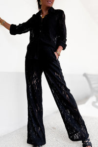 Pantalon noir en dentelle