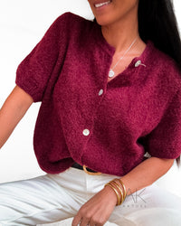 Cardigan baby alpaga burgundy