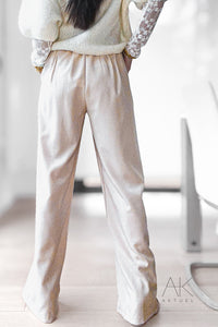 Pantalon beige ceinturé