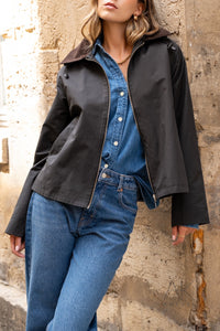 Parka courte déperlante noir