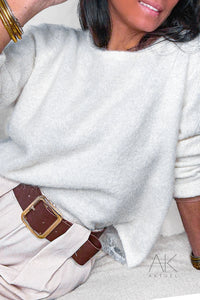 Pull blanc dos dentelle