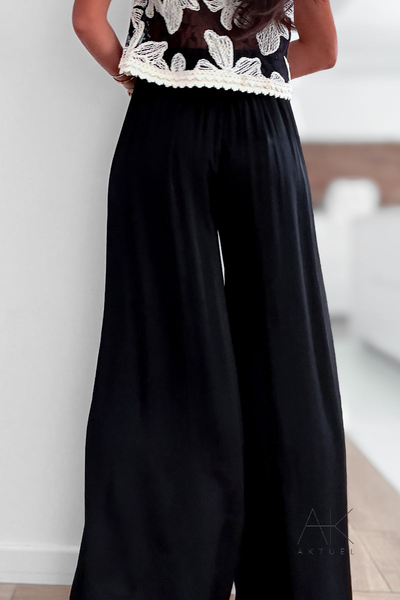 Pantalon satiné noir