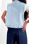 Gilet brodé en denim
