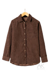 Surchemise en velours côtelé marron