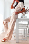 Combinaison en lin beige