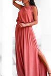 Ensemble jupe longue et top terracotta