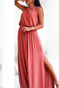 Ensemble jupe longue et top terracotta