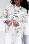 Veste matelassée crème à motifs ondulés
