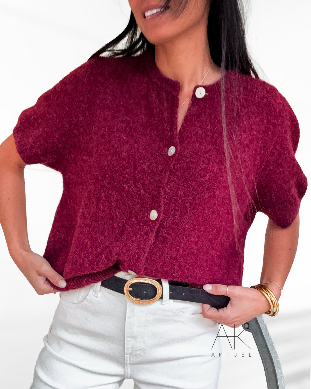 Cardigan baby alpaga burgundy
