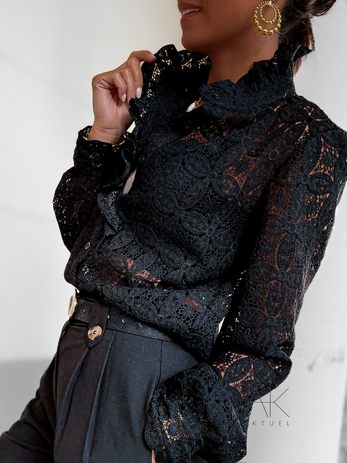 Chemise en dentelle noir