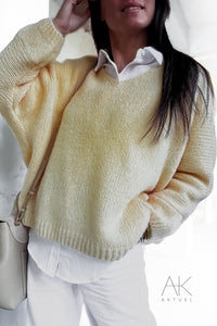 Pull mohair Jaune pastel