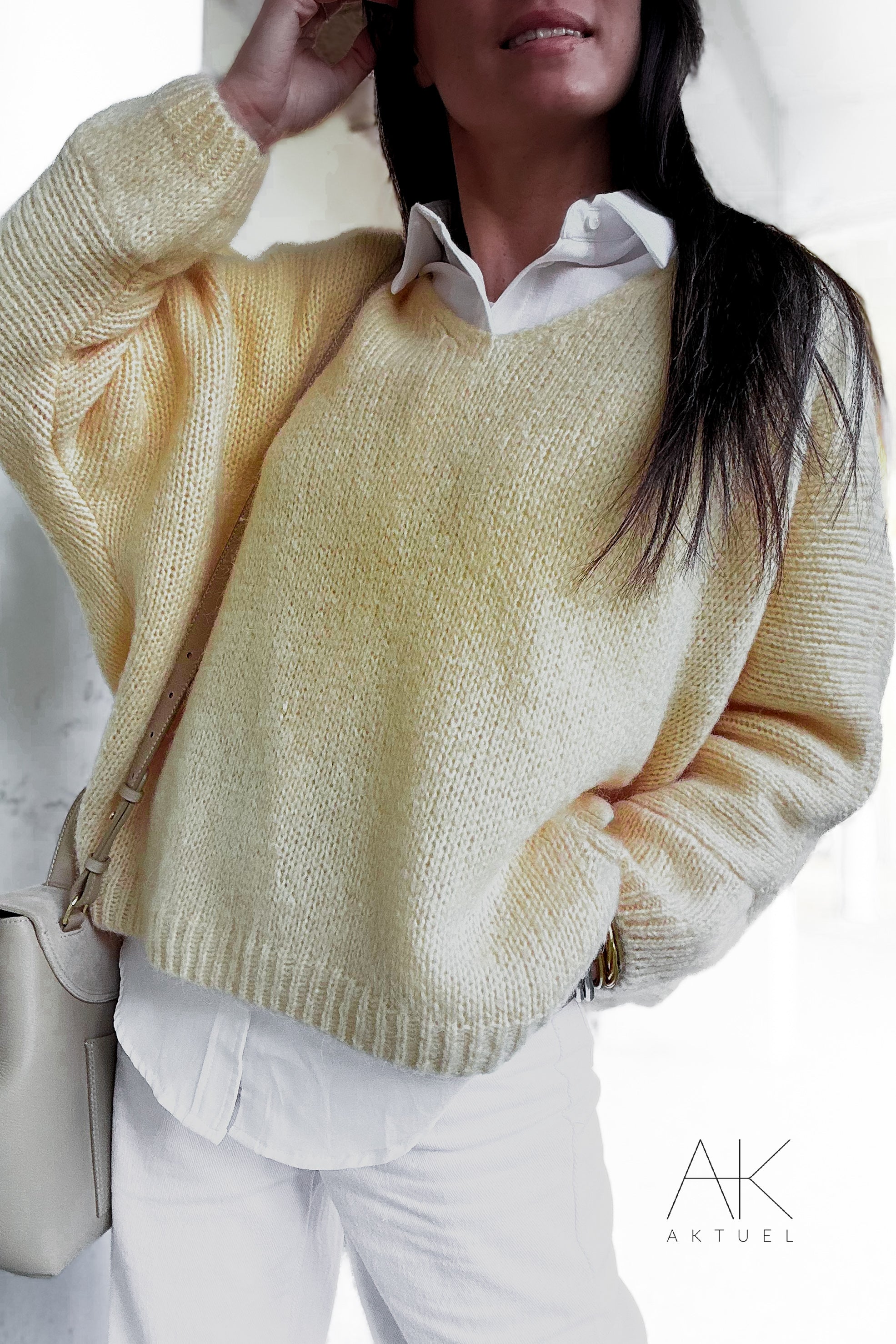 Pull mohair Jaune pastel