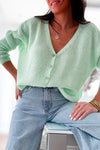 Gilet / Cardigan Mohair Vert d’eau