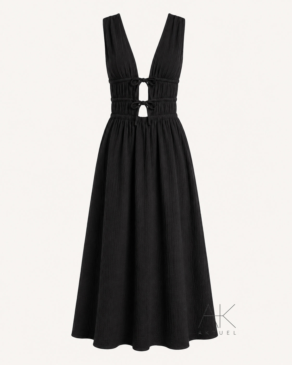 Robe longue gaze de coton noir