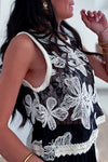 Top à crochet beige “Fleur de dentelle”