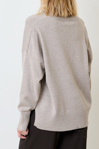 Pull en maille oversize taupe