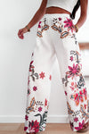 Pantalon fluide à imprimé fleuries