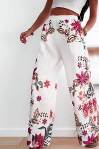 Pantalon fluide à imprimé fleuries