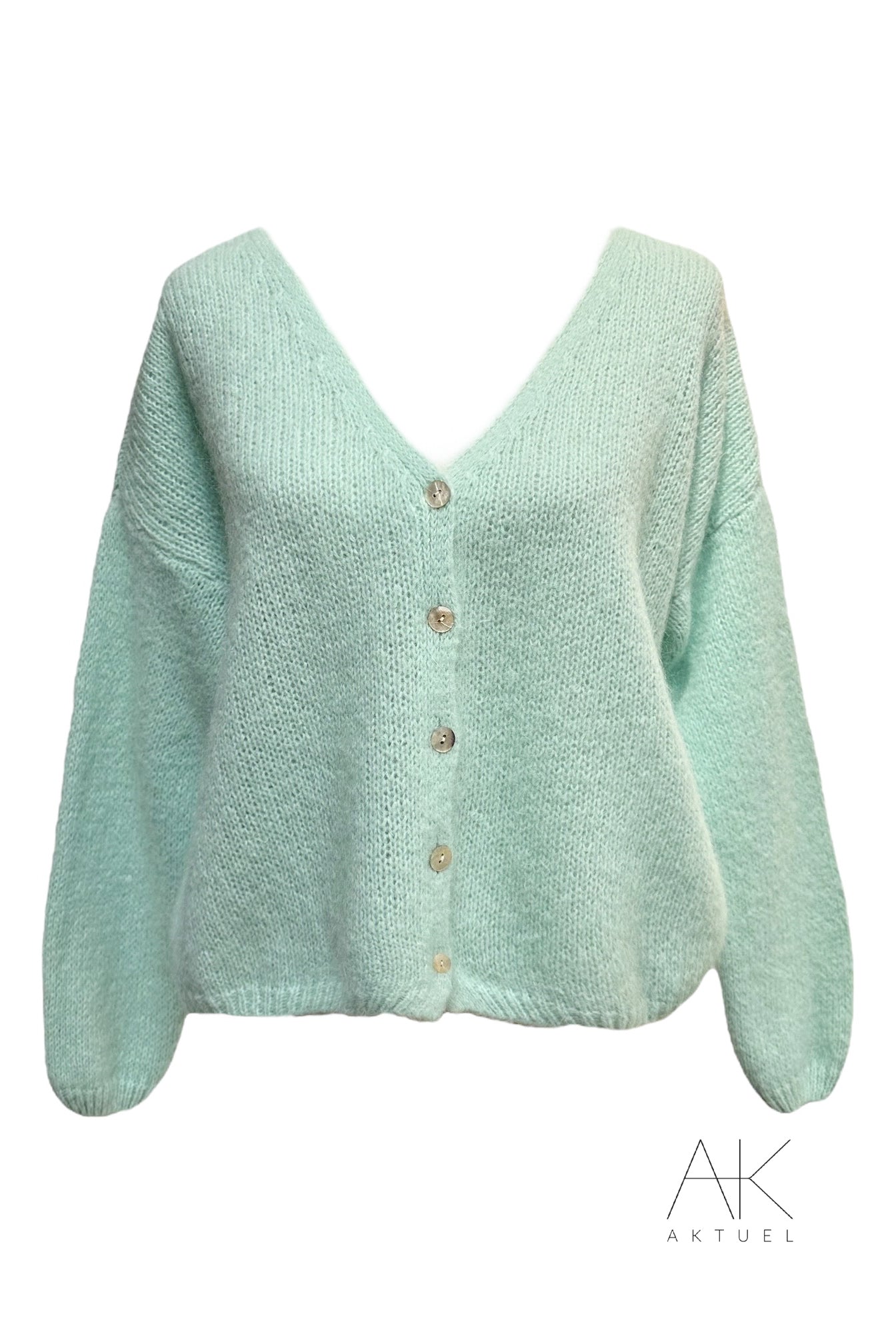 Gilet / Cardigan Mohair Vert d’eau