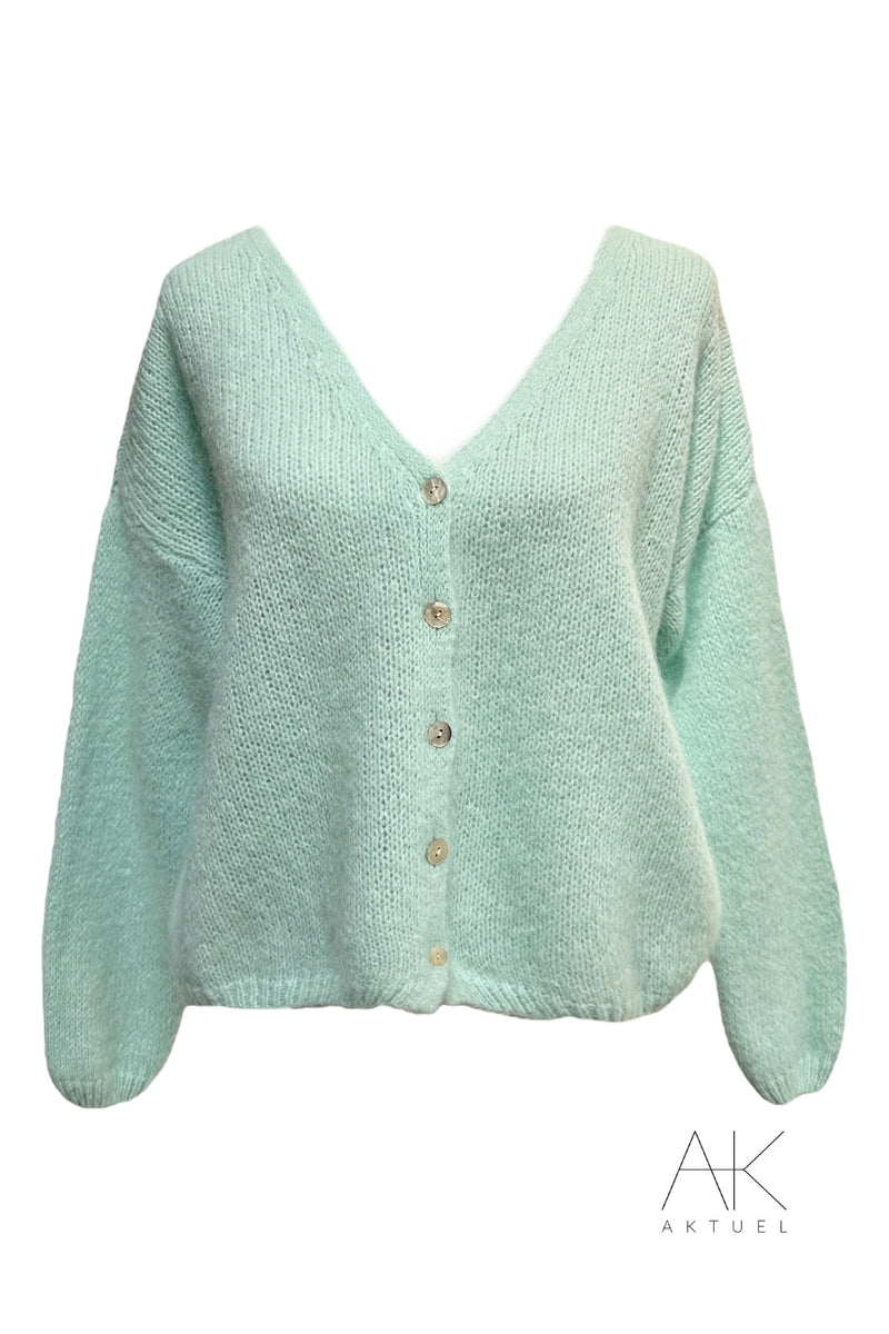 Gilet / Cardigan Mohair Vert d’eau