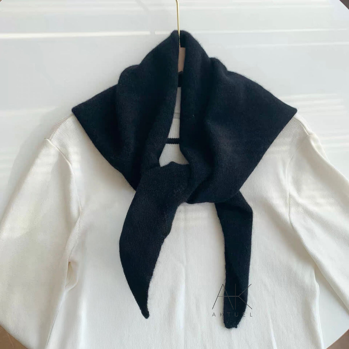 Foulard triangle maille douce noir