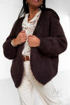 Gilet en grosse maille chocolat