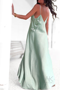 Robe Longue Fleurie Sauge