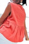Top sans manches en gaze de coton terracotta