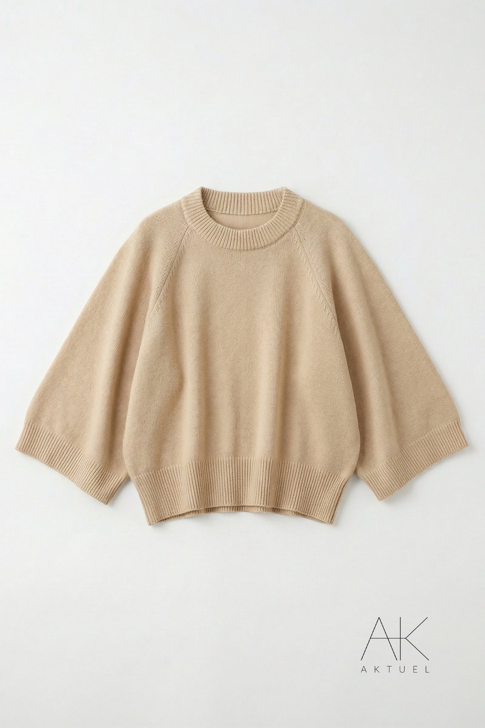 Pull manches 3/4 beige