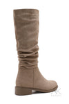 Bottes plates suédine beige