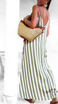 Robe Rayée Kaki