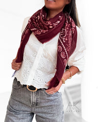 Foulard imprimé bandana/paisley burgundy