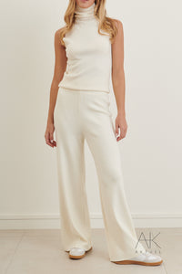 Pantalon en maille écru