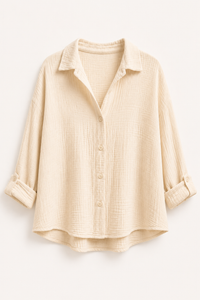 Chemise gaze de coton beige ICONIC