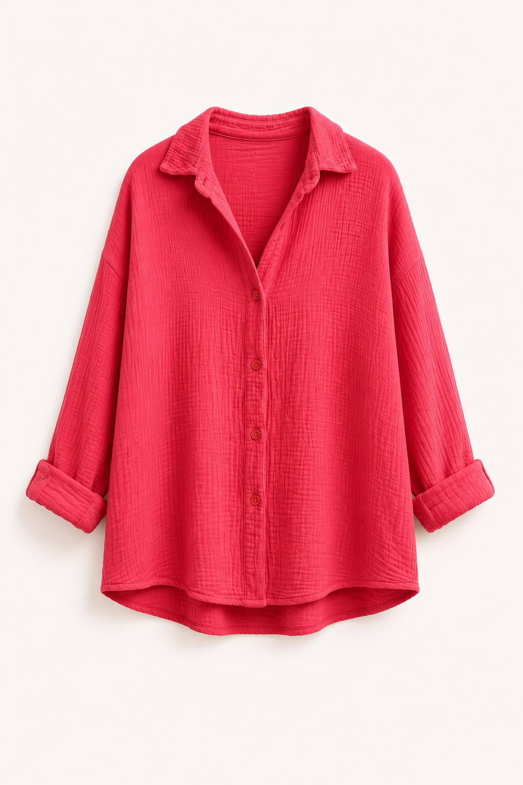 Chemise gaze de coton fuschia ICONIC