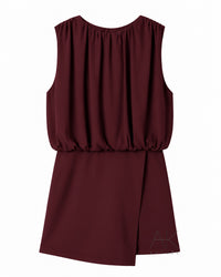 Combishort drapé bordeaux