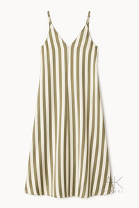Robe Rayée Kaki